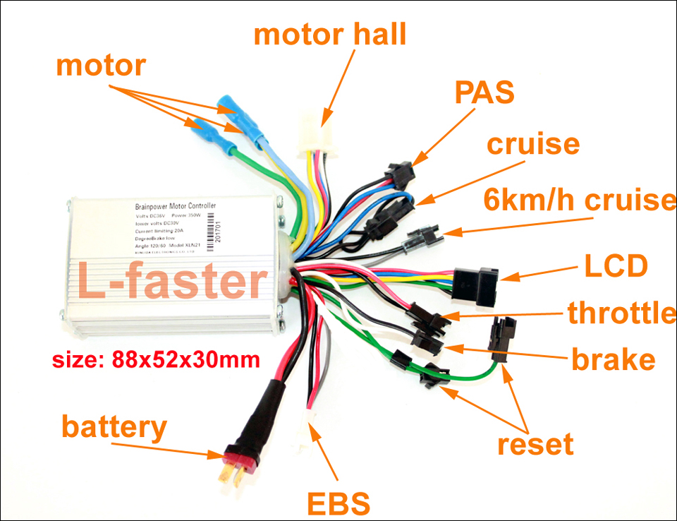 350W E-scooter Hub Motor Kit (65mm) | L-faster.com