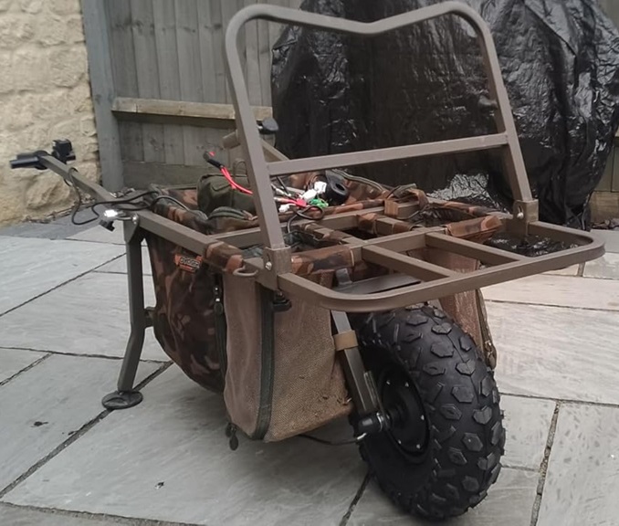 14.5 inch electric wheelbarrow conversion kit mounted