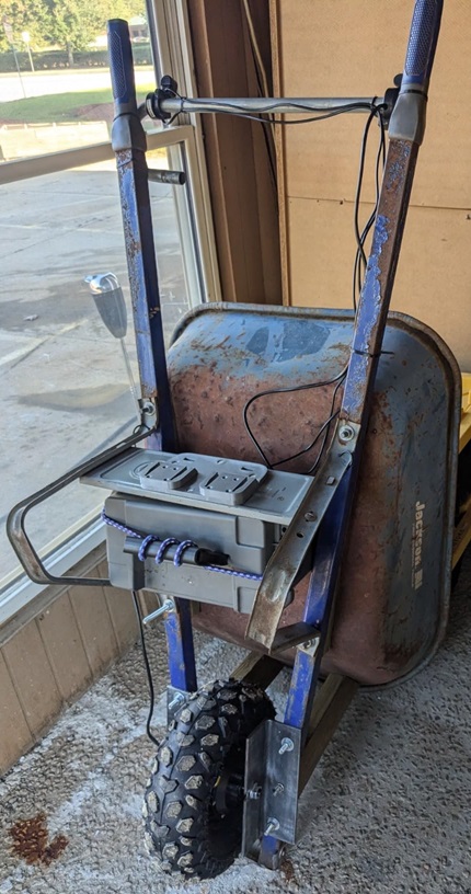 14.5 inch electric wheelbarrow conversion kit mounted